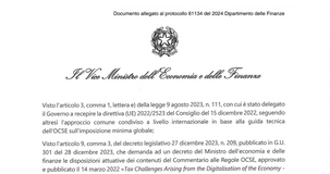 Global minimum tax: decreto MEF in pubblicazione in Gazzetta Ufficiale