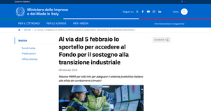 Transizione industriale: domanda per gli incentivi da febbraio 