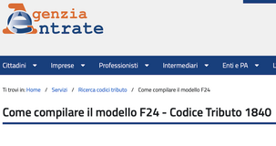 Codice tributo 1840 nel modello F24