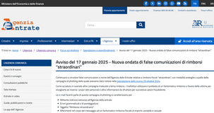 Rimborso fiscale straordinario, l'AdE: attenzione alle truffe via e-mail