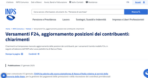 Versamenti F24: problemi per l'aggiornamento delle posizioni contributive INPS