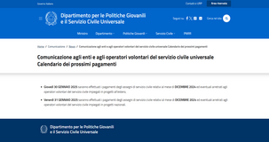 Stipendio servizio civile: quando arriva l'assegno di dicembre?