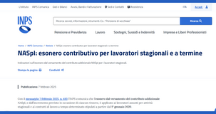 Contributo NASPI e contratti stagionali: chiarimenti INPS sull'esonero