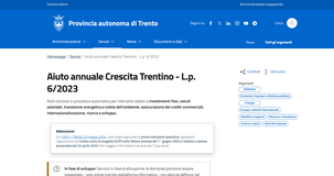 Crescita Trentino: contributi a fondo perduto per gli investimenti