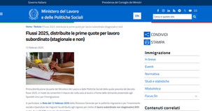 Decreto Flussi 2025: la ripartizione delle quote per lavoro stagionale e non