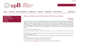 Legge di Bilancio 2025, UPB: la Manovra premia le famiglie ma non le imprese