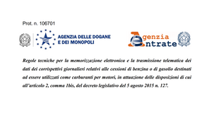Distributori carburanti: trasmissione telematica corrispettivi dal 1° luglio 2018
