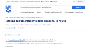 Riforma della disabilità: dall'INPS i chiarimenti sulla proroga al 2027 e le altre novità