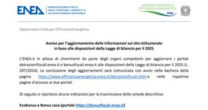 Ecobonus e bonus casa: portale ENEA ancora in aggiornamento