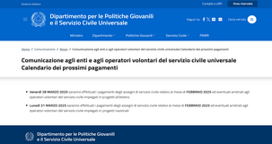 Servizio civile: in arrivo il pagamento di febbraio 2025
