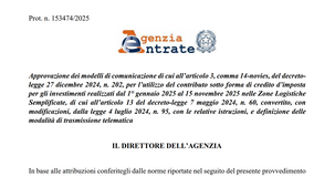 Credito d'imposta ZLS: approvato il modello da inviare 