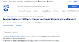 Lavoro intermittente: novità per calcolo e invio delle denunce Uniemens