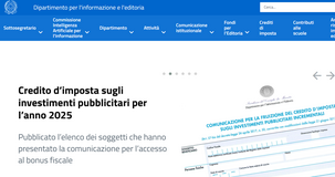 Bonus pubblicità 2025, online l'elenco dei richiedenti. I tempi per la conferma