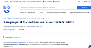 Assegni per il nucleo familiare 2025 INPS: tabelle, importi e domanda 