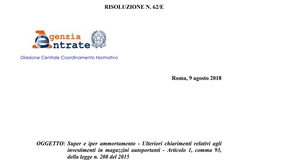 Super e iper ammortamento: novità e chiarimenti dell'Agenzia delle Entrate