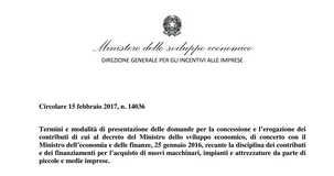 Nuova Sabatini 2017: domanda, beneficiari e requisiti. La circolare MISE