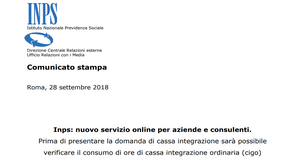 INPS: nuove funzioni per aziende e consulenti in materia di CIGO