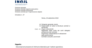 Denuncia di infortunio INAIL: obbligo di invio telematico anche in agricoltura