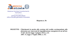 Ecobonus, cessione credito tra genitori e figli: i chiarimenti dell'Agenzia delle Entrate