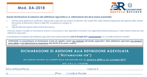 Modelli rottamazione ter cartelle DA-2018 e DA-2018