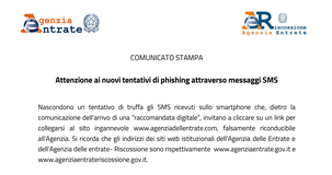 Agenzia delle Entrate, tentativi di truffa tramite SMS