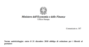 Libretti al portatore, obbligo di estinzione entro il 31 dicembre 2018