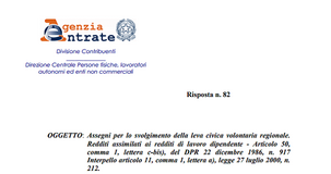 Servizio civile: niente esenzione Irpef per quello regionale