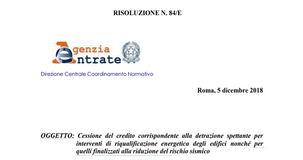 Ecobonus e sismabonus, da quando si può usare il credito ceduto