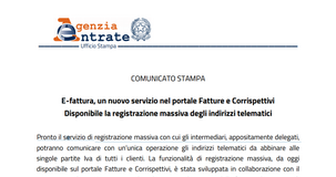 Fattura elettronica, registrazione massiva indirizzi telematici al via