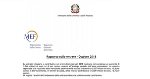 Entrate tributarie e contributive in aumento nel 2018: i dati del MEF