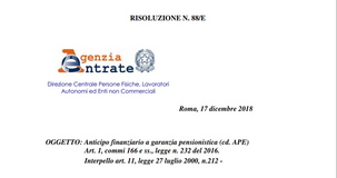 Ape volontaria, credito d'imposta incapienti con rimborso INPS