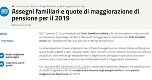 Assegni familiari 2019: nuove istruzioni INPS