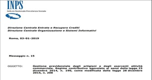 Regime forfettario e contributi INPS ridotti: messaggio INPS