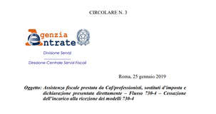 Modello 730/2019, cessazione delega intermediario: comunicazione a mezzo PEC
