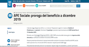 Proroga Ape sociale 2019: l'INPS comunica che è possibile presentare domanda