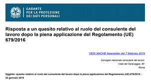 Privacy, consulenti del lavoro responsabili del trattamento dati per buste paga e assunzioni