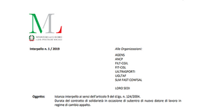 Contratto di solidarietà e cambio appalto: i chiarimenti del Ministero del Lavoro