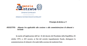IVA alimenti e bevande: due aliquote diverse per somministrazione e cessione