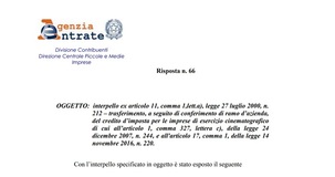Tax credit digitale: è cedibile con il ramo d'azienda 
