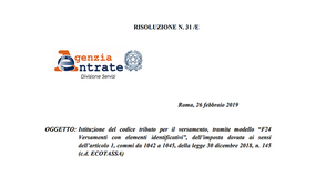 Ecotassa: stabilito il codice tributo, ma manca ancora il decreto attuativo