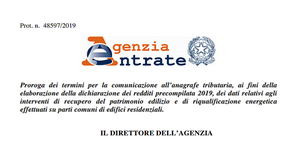 Proroga comunicazione spese ristrutturazione condominio all'8 marzo 2019