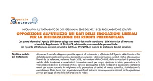 Precompilata, donazioni alle Onlus: opposizione fino al 20 marzo