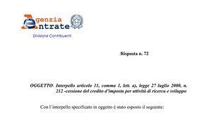 Bonus ricerca e sviluppo: non è prevista la cessione a terzi, nè il rimborso