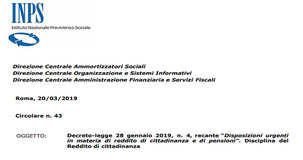 Reddito di cittadinanza, circolare INPS n. 43/2019: requisiti e come fare domanda