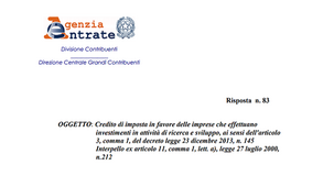Bonus ricerca e sviluppo solo per attività svolte direttamente in Italia