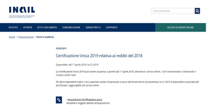 Certificazione Unica INAIL dal 1° aprile 2019: come scaricare il modello CU