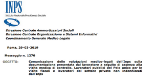 Visite fiscali, online le valutazioni INPS sulle giustificazioni d'assenza