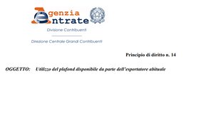 Esportatori abituali, il reverse charge impedisce l'uso del plafond