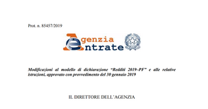 Modello Redditi 2019: modifiche e istruzioni aggiornate