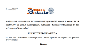 Corrispettivi giornalieri: memorizzazione e trasmissione via web